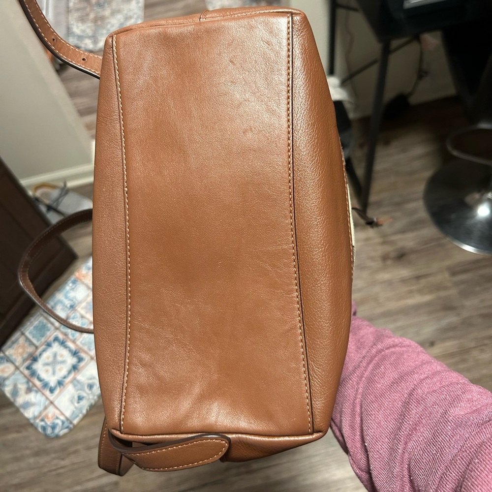 Coach❤️Elle Tan & Brown Signature Canvas And Leather Backpack With COA & Hangtag - Picture 5 of 16